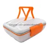 Lunch Boxes Oneup 220V Scatola riscaldata elettrica Portatile Bento in acciaio inossidabile Scaldapasto Contenitore per alimenti Lunchbox con stoviglie T200710 Dhx9U