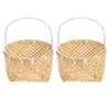 Set di stoviglie 2 pezzi scatola di immagazzinaggio cestino di frutta portatile contenitori per snack per bambini per bambini pane in rattan tessitura di bambù piccolo tessuto