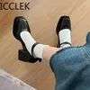 Scarpe décolleté primaverili da donna moda giapponese casual tacco alto spesso calzature singole per abito da festa 240130