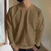 Maglioni da uomo Strato base elastico Top Pullover a maniche lunghe con motivo a quadretti per uomo T-shirt ampia con polsino Primavera Autunno Spessore