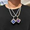 Memory Diamond Custom Pendant Po Necklace Family Personalized Portrait Six-Side Picture Jewelry Hip Hop Ice Out Necklaces 240119