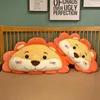 85cm Big Happy Lions Plush Bedside Pillow Cartoon Animal Stuffed Bed Waist Doll Chair Cushion High Quality Kids Birthday Gift 240123
