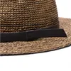 Plus storlek 63 cm Lafite gräs Panama Straw Hat Mens and Womens Sunscreen Sun Hat Four Seasons Beach Sunshade Hat 240127