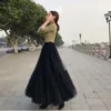 التنانير 2024 الصيف Tutu tulle Skirt خمر Midi مطوي الشبكة الناعمة للسيدات لوليتا وصيفات الزفاف Faldas Mujer Saias Jupe