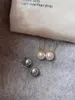 French Linen White Inlaid Zircon Pearl Earrings for Women 2024 Light Luxury High-End Charm Banquet Jewelry Trend