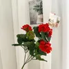 装飾的な花1房あなたの結婚式の庭のための人工ゼラウム偽の植物シルクの花クリスマス装飾装飾装飾