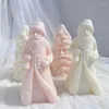 Craft Tools Kriss Kringle Plaster Gypsum Mould Cute Santa Claus Candle Mold Father Christmas Resin Silicone For Home Decor