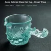 Theekopjes Japanse stijl glazen zijgreep Fair Cup Dispenser Azure Glaze Chahai - Ocean Wave theekopje Hoge kwaliteit