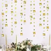 Party Decoration Gold Happy 75th Birthday Number 75 Circle Dot Twinkle Star Garland Hanging Streamer Backdrop For Year Old