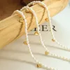 Colares de pingente Colar Premium Girl's Cute Heart Shaped Natural Freshwater Pearl Fashion Chain