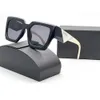 2024 여성을위한 새로운 선글라스 고급 우아한 대형 프레임 슬림 모양 UV 보호 편지 선글라스 패션 디자이너 선글라스 해변 태양 안경