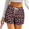 Women's Shorts Banana Print Yellow Purple Harajuku Summer Pattern Short Pants With Pockets Korean Fashion Bottoms Big Size 3XL