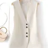 Coletes femininos elegante ol colete com decote em v único breasted formal negócios casamento colete mulher moda branco vintage