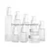 Bouteilles d'emballage en gros 20 ml 30 ml 40 ml 60 ml 80 ml 100 ml 120 ml en verre givré bouteille cosmétique pompe à lotion liquide rechargeable par pulvérisation Dhpd4