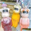 Waterflessen 400-700Ml Cartoon Bearbrick Fles Kawaii Plastic Drinkbekers Nail Art Diy Sieraden Beer Opslag Drop Delivery Thuis G Otv37
