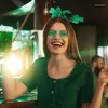 Lunettes de soleil femmes hommes vert irlandais fête nationale trèfle lunettes de soleil sans monture métal Vintage mode Shamrock nuances Uv400