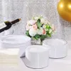 50pcs Silver Plastic Plates-7.5inch Disposable Salad Dessert Plates Hard Plastic Appetizer Plates Small Cake Plates for Parties 240122