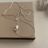 Подвески из стерлингового серебра 925 пробы с геометрическим узором, простое ожерелье с шариками для женщин, ювелирные изделия для помолвки, свадебная вечеринка, подарок на день рождения
