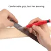 Professionellt handverktyg sätter fast snickare penna 6 Påfyllningsledningar Inbyggda skärpare Markering av träbearbetning Deep Hole Mechanical Pencils