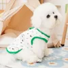 Dog Apparel 1 Set Pet T-shirt Stylish Comfortable Cartoon Pattern Cat Vest Top With Traction Rope Supplies
