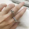 Designer Tiffaney Jewelry t Family 925 Sterling Silver Classic Six Claw High Carbon Diamond Wedding Band Overlapped with Full Row of Diamond Rings