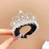 Hair Accessories Kids Headwear Lovely Hollow Out Sweet Crystal Bun Clip Crab High Ponytail Fixed Artifact Children's Crown Claw