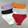 Kvinnors trosor 3st/set Superior Cotton Underwear Women Black White Classic Briefs Simple Solid Color Comfort Underpants Female Sexy