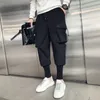 Casual MultiPocket Cargo Trousers Loose Harem Pants Fashion Outdoor Hip Hop Streetwear Male Drawstring Elastic Black Sweatpants 240125