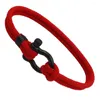 Bracelets porte-bonheur hommes créatifs Colorblock en acier inoxydable, corde à Double brin d'urgence extérieure pour femmes, bijoux de Couple