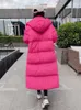 Dames Trenchcoats Ruimvallend midi-jack Informeel Lange mouw Rits Kraag Vrouwelijke jassen 2024 Wintermode Lichtblauw Dame