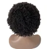 10 Inches 6mm Kinky Curly Brazilian Virgin Human Hair Replacement Natural Black Color Full Lace Wig for Black Men