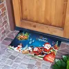 Bath Mats Christmas Mat Super Absorbent Bathroom Rug Non-slip Santa Claus Outdoor Carpet Entrance Foot Decorations 2024