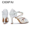 CIDIPAI zapatos de baile latino mujer Salsa rendimiento salón zapatos de baile brillantes zapatos de fiesta interior zapatos de boda dorados para mujer 240124