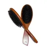 Hårborstar Natural Boar Brestle Hairbrush Mas Comb Anti-Statisk hårbottenpaddelborste Beech Trähandtag Styling Tool för Mens Drop D DHKLZ