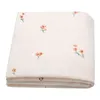 Cobertores Pure Cotton Born Muslin Swaddle Blanket Flower Print Baby Double Camadas Super Soft Kids Wrap Quilt Bedding