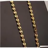 Chains Stainless Steel Coffee Bean Chain Gold Sier Color Plated Necklace And Bracelets Jewelry Set Street Style 22 Wmtdny Whole Drop D Dhfsp