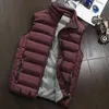 Autumn Winter Men Cotton Vest Jacket Solid Color Sleeveless Down Waistcoat Jacket Male Casual Vest Coat Plus Size 5XL 240202