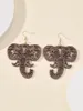 Boucles d'oreilles pendantes en forme d'éléphant en bois pour femmes, bijoux bohème, mode dame, animaux, ornement, cadeau