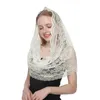 Scarves White Women's Lace Scarf For Church Prayer Shawl Embroidered Veil Floral Christian Veils Spanish Mantilla Church's Pendant