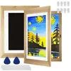 Quadros 1/2pcs Kids Art Frame Set A4 Abertura frontal PO Exposição de arte de madeira para artesanato desenho 3D