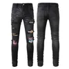 ami designer denim jeans hommes ropahombre pantalon imprimé jeans pantalon pour hommes drapeau américain designer skinny fit gros biker polo hommes taille 42 café 98 coton 2 spandex 27 taille