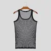 Men's Tank Tops INCERUN 2024 Sexy Style Perspective Mesh Casual Fashion Party Male Thin Sleeveless Vests S-5XL