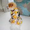 Hondenkleding Huisdierkleding voor honden Katten Leuke bloem Zomer Puppy Rok Prinses Jurken Feest Kleine outfitkleding met vlinderdas