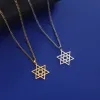 Colar com pingente hexagrama estrela de David, para mulheres e homens, corrente de pescoço em ouro branco 14K, estrela de seis pontas, joia judaica, presente