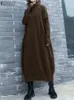 Abiti casual ZANZEA Streetwear dolcevita abito lavorato a maglia donna manica lunga abito stile coreano oversize midi autunno sciolto