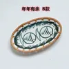 Plates Japanese Rattan Fruit Plate Tea Room Ceramic Snack Household Living Afternoon