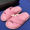 Designer-Hausschuhe, Pool-Kissen-Slides, Damen-Sandale, Puff, gesteppt, Komfort, Kreuzriemen, Mule, Kristallschnalle, ineinandergreifende Plattform, Fußbett, Slider, Chan