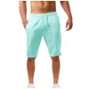 Herenshorts Heren Casual Kleur Buiten Losvallend Rechte pijpen Getailleerde strandbroek Elastisch Zakwerk Broekbroek Linnen