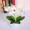 Decoratieve Bloemen 5 Hoofd Kunstmatige Vlinder Orchidee Ingemaakte Nep Zijde Phalaenopsis Bloemboeket Desktop Bloemenornament Thuis Bruiloft