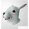 Party Masks Halloween Cosplay Animal Latex Rabbit Bunny förklädnader av kaniner möter huvudet 230206 Drop Delivery Home Garden Festive Suppl Dhjlv